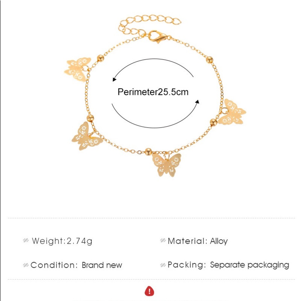 🔥3/$20 Sale🔥 Gold Butterfly Anklet - Picture 3 of 3